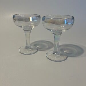 Iridescent Coupe Glasses Set of 2 Cocktail Champagne Shimmer Cocktail Barware